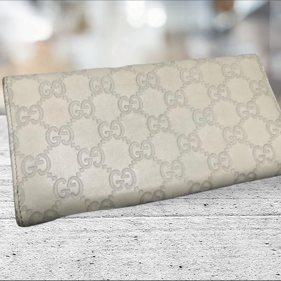 Gucci Guccissima Long Wallet Ivory Leather Interlocking Lovely Monogram - Picture 4 of 10